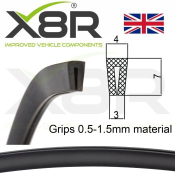 Small Low Profile Black Rubber U Channel Edging Trim Seal Extrusion Protector