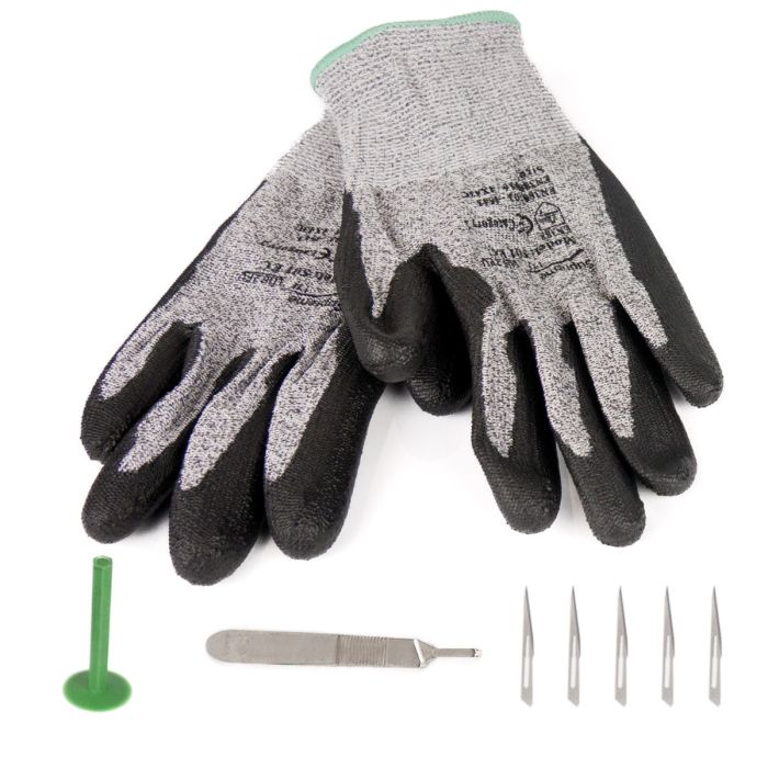 X-Foam Precision Cutting & Shaping Kit – Includes Craft Blade with Handle, Foam Shaping Drill Bit & Safety Gloves